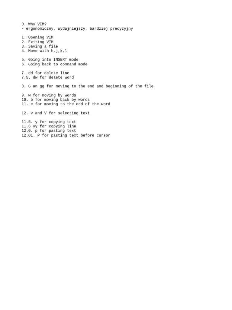 Vim Motions Pdf