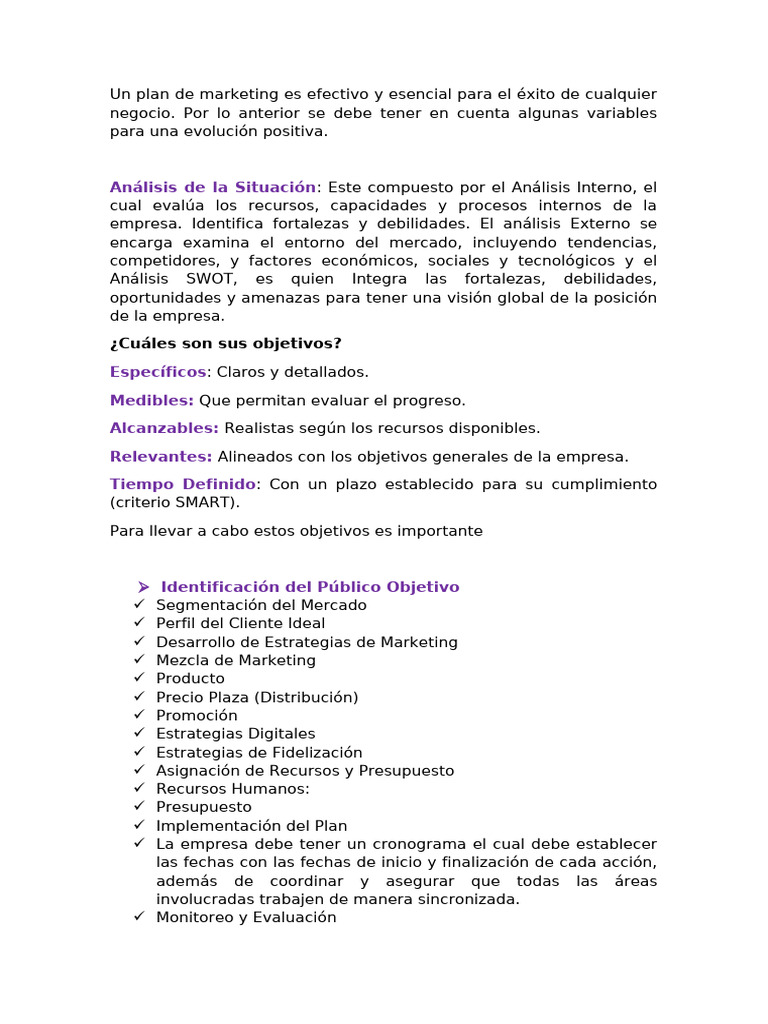 Plan de Marketing: Claves para el Éxito | PDF | Marketing | Business