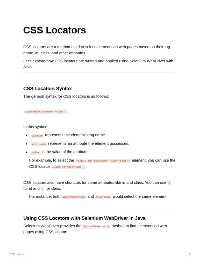 CSS Locators 1707936942 | PDF