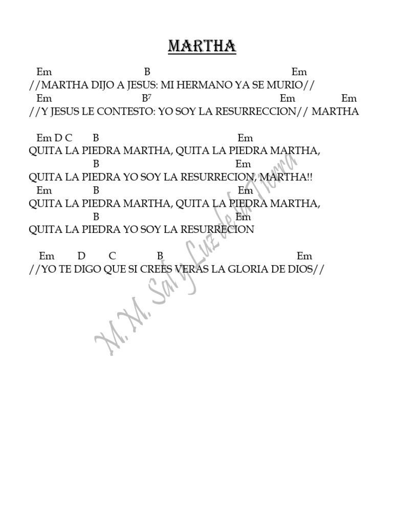 MARTHA y QUE SUBA LA ALABANZA | PDF