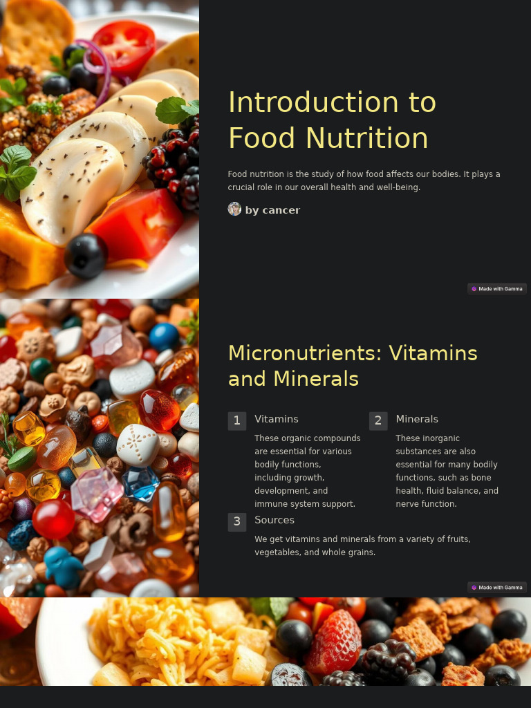 Introduction To Food Nutrition | PDF