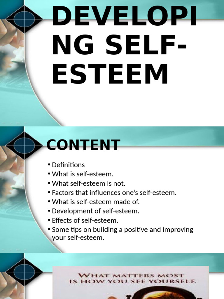 Developing Self Esteem B | PDF