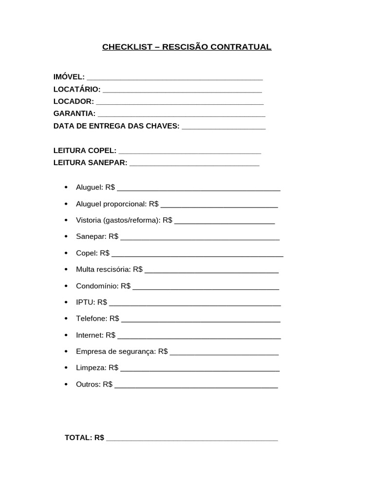 00 - MODELO - Checklist Rescisão | PDF