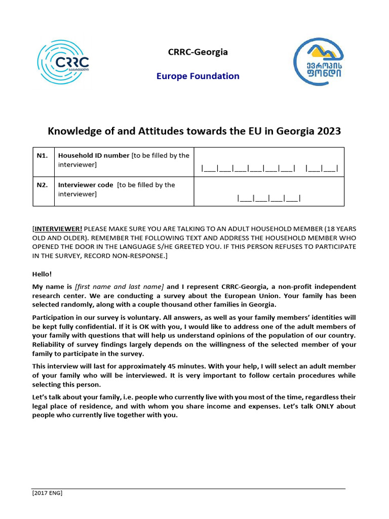 2023 EU Survey Questionnaire - ENG | PDF