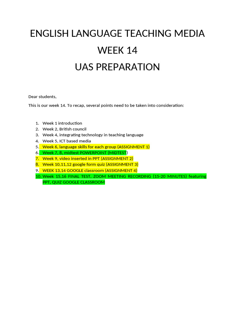 Week 14 - Preparation Uas | PDF