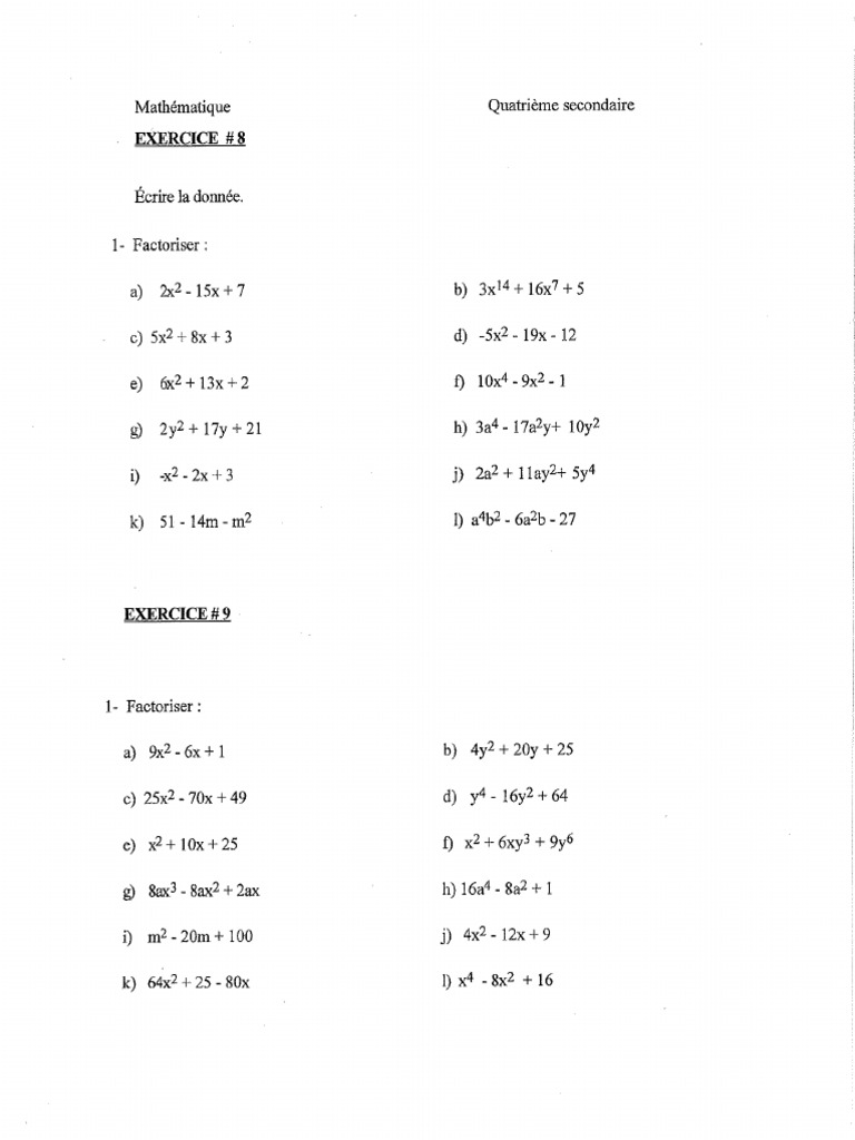 Exercice #8 Et #9 | PDF