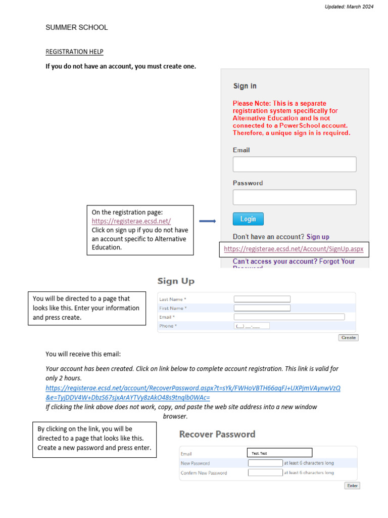 Create Account Registration Information | PDF