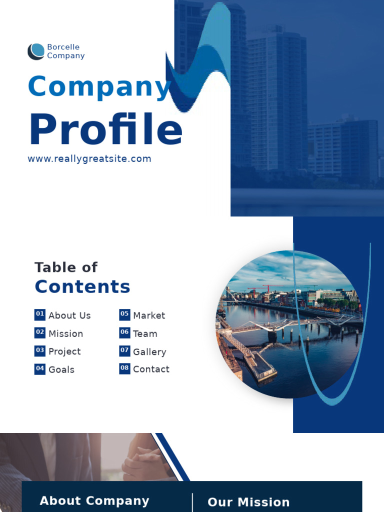 Blue and White Professional Modern Company Profile Presentation | PDF