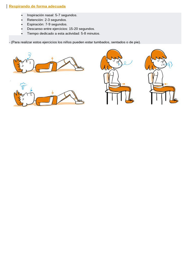 Ejercicios de Respiración para Niños | PDF | Artes del Lenguaje y