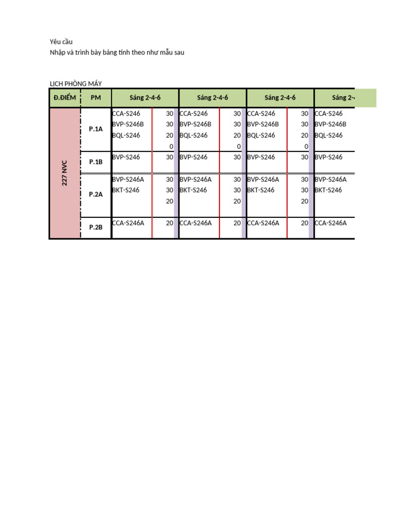 Baisua B00 NhapDuLieu DinhDang | PDF