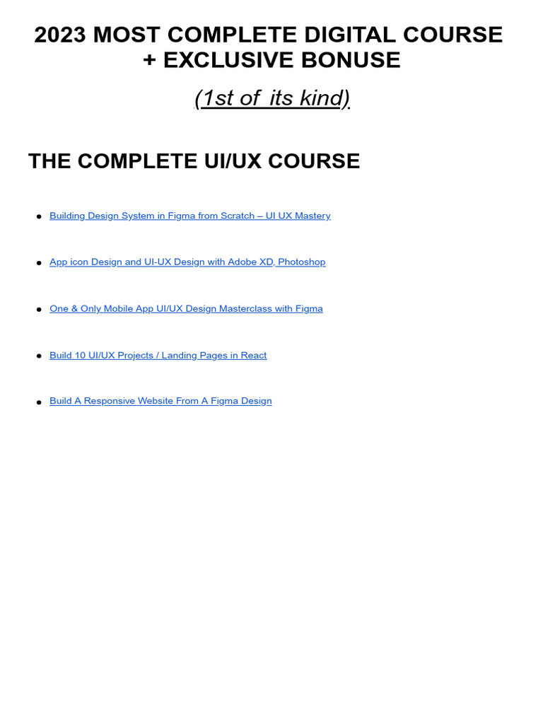 The Complete Ui & Ux Course | PDF