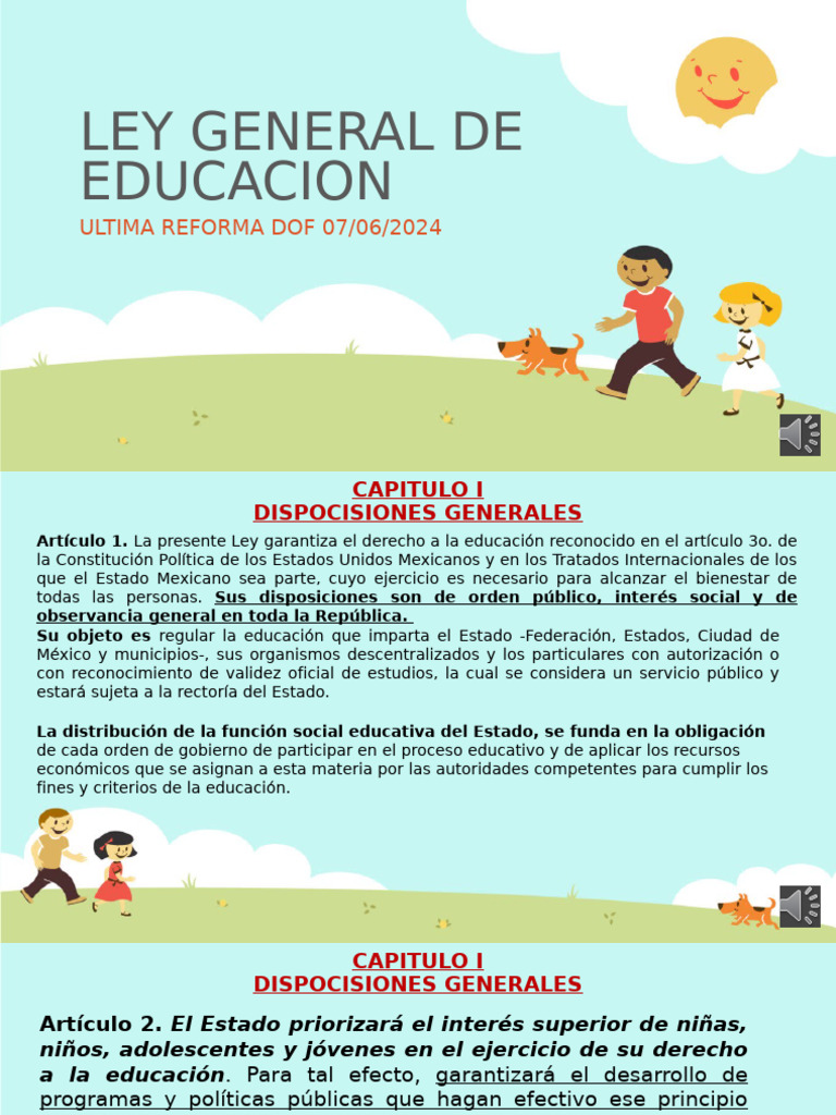 Ley General de Educacion Capitulo 1.2.3 | PDF