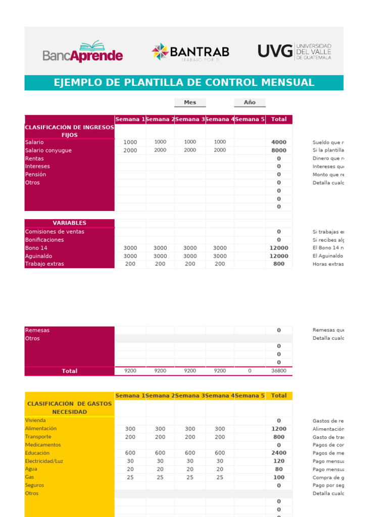9 - M1 - M1 Plantilla de Control | PDF