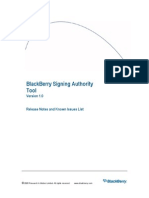 Blackberry Signing Authority Tool: Release Notes and Known Issues List