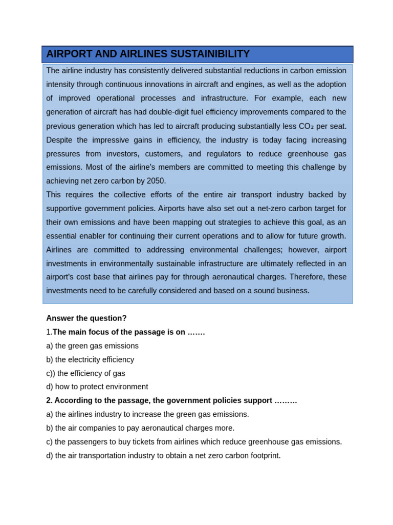 Sustainable Airport | PDF