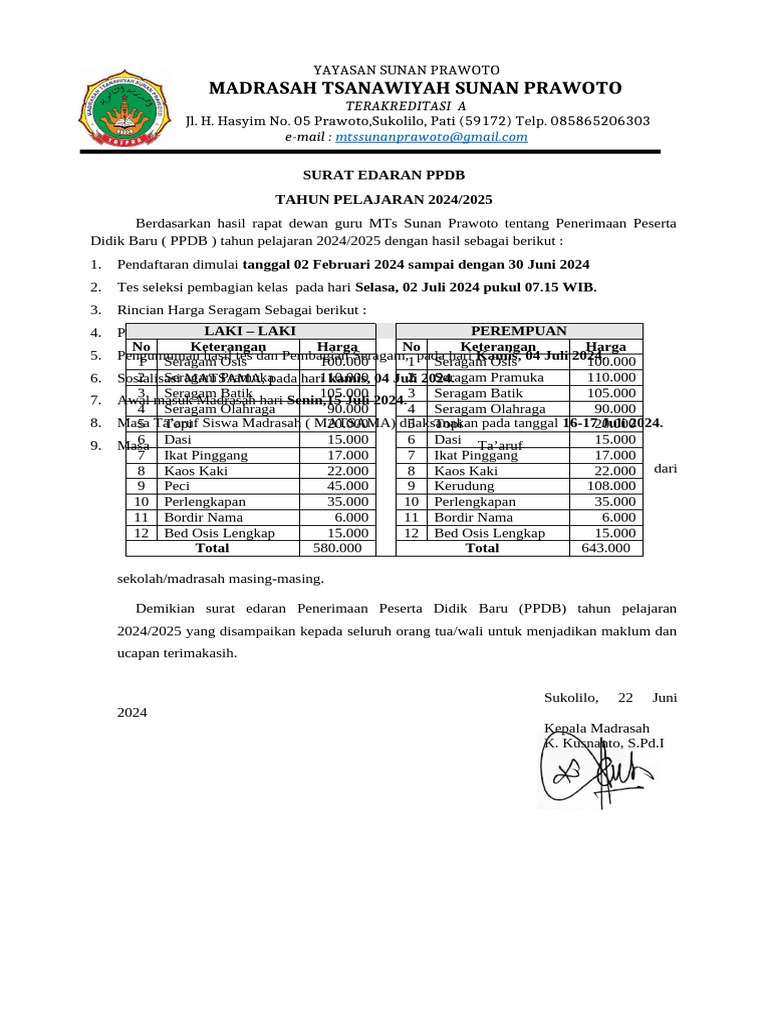 Surat Edaran 2024 | PDF