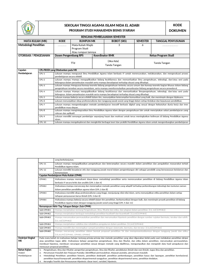 Rps Format Nida Mbs | PDF | Empiricism | Evidence