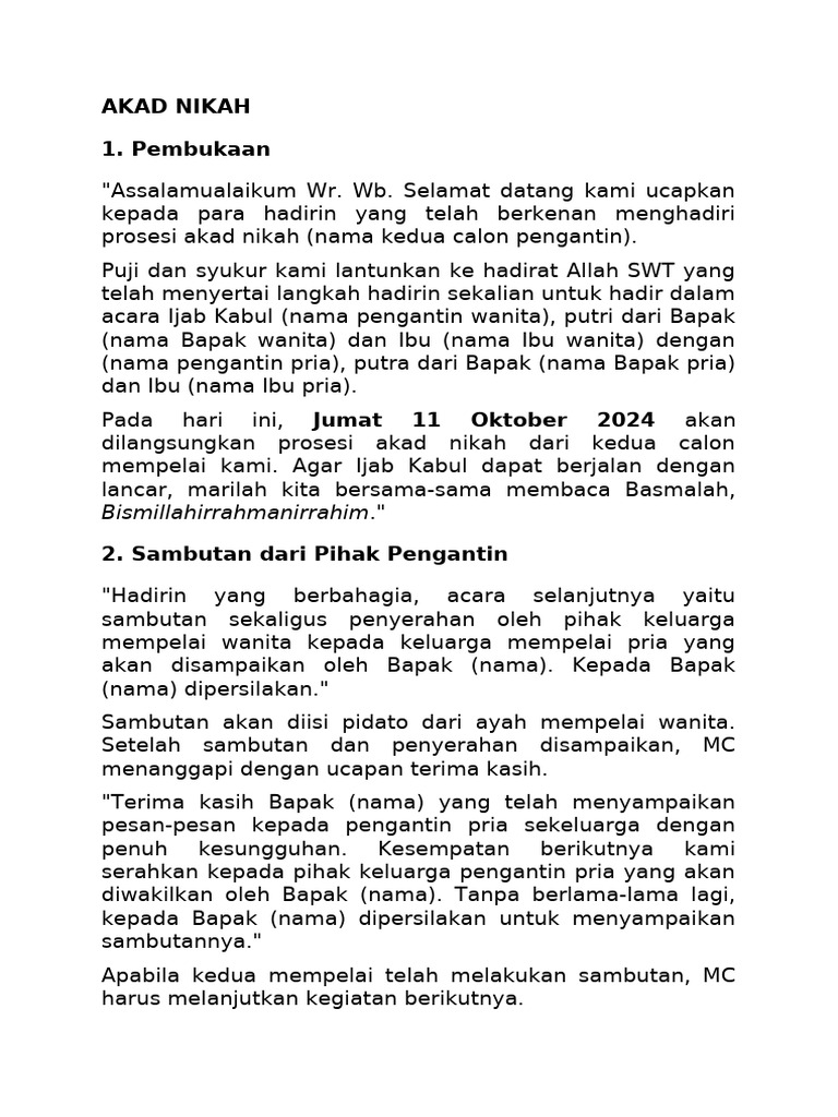 Naskah Mc Akad Nikah Pdf