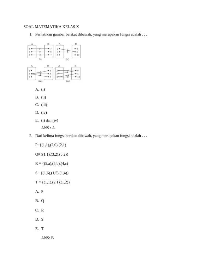 Soal Matematika Kelas X Pdf