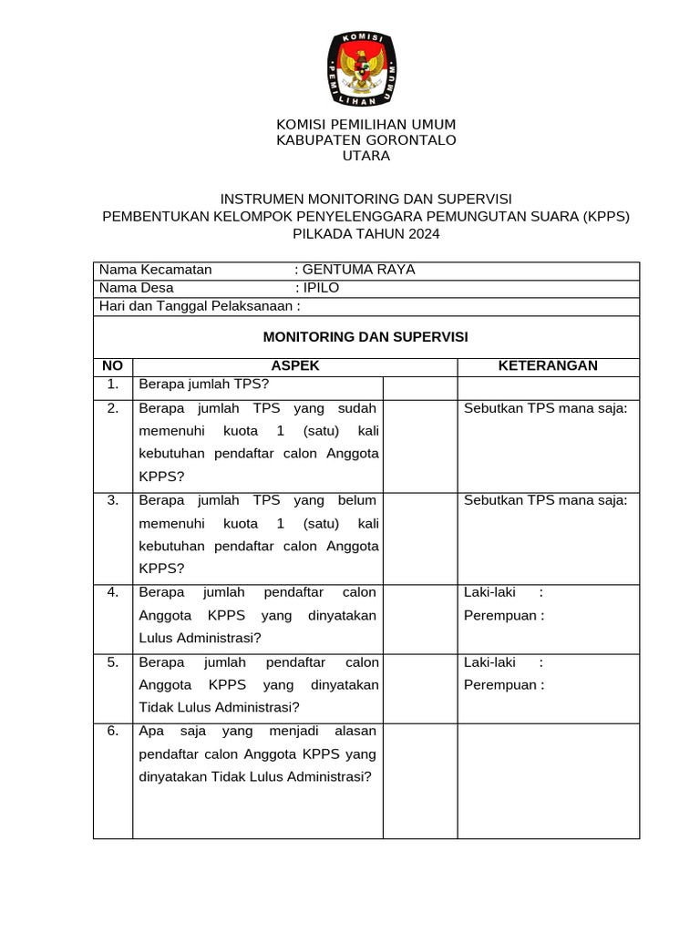 Instrumen Perekrutan Kpps | PDF