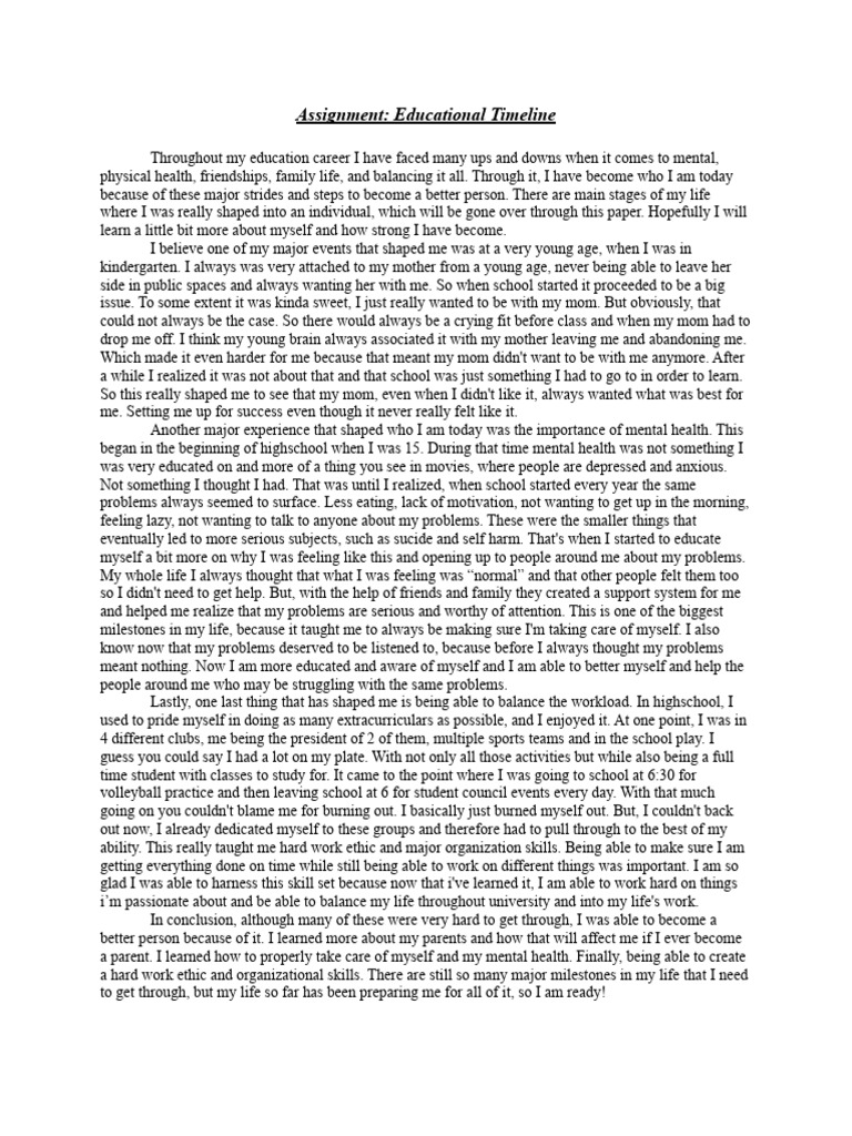 Assignment_ Educational Timeline | PDF