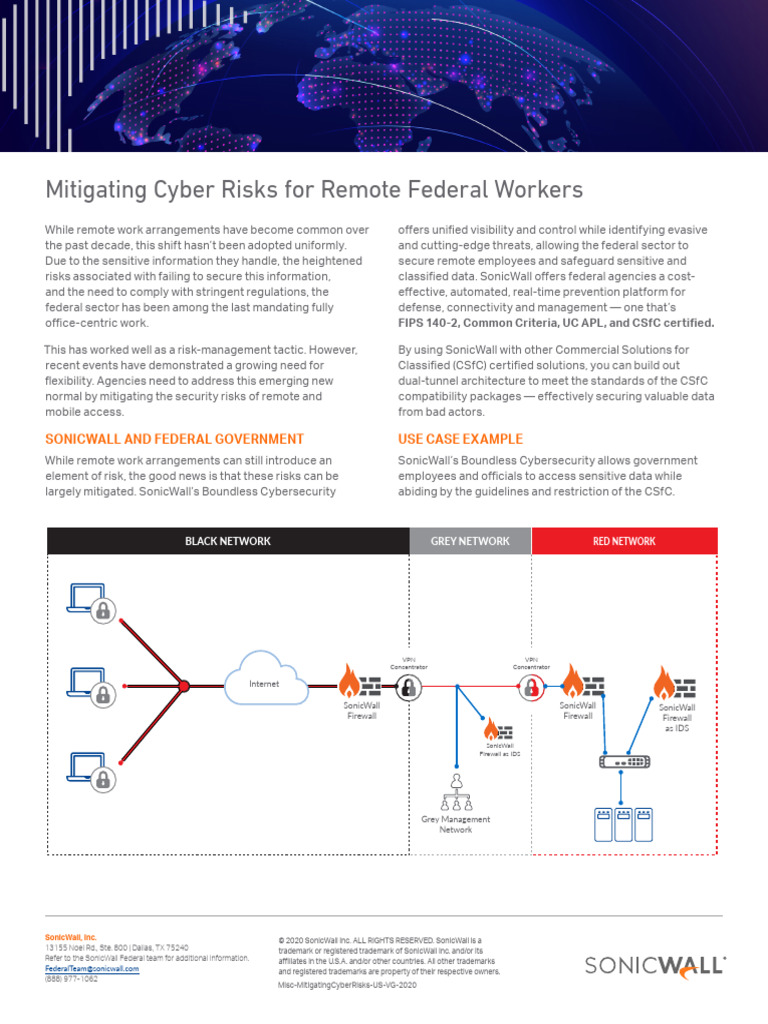 Mitigating Cyber Risks For Remote Federal Workers | PDF