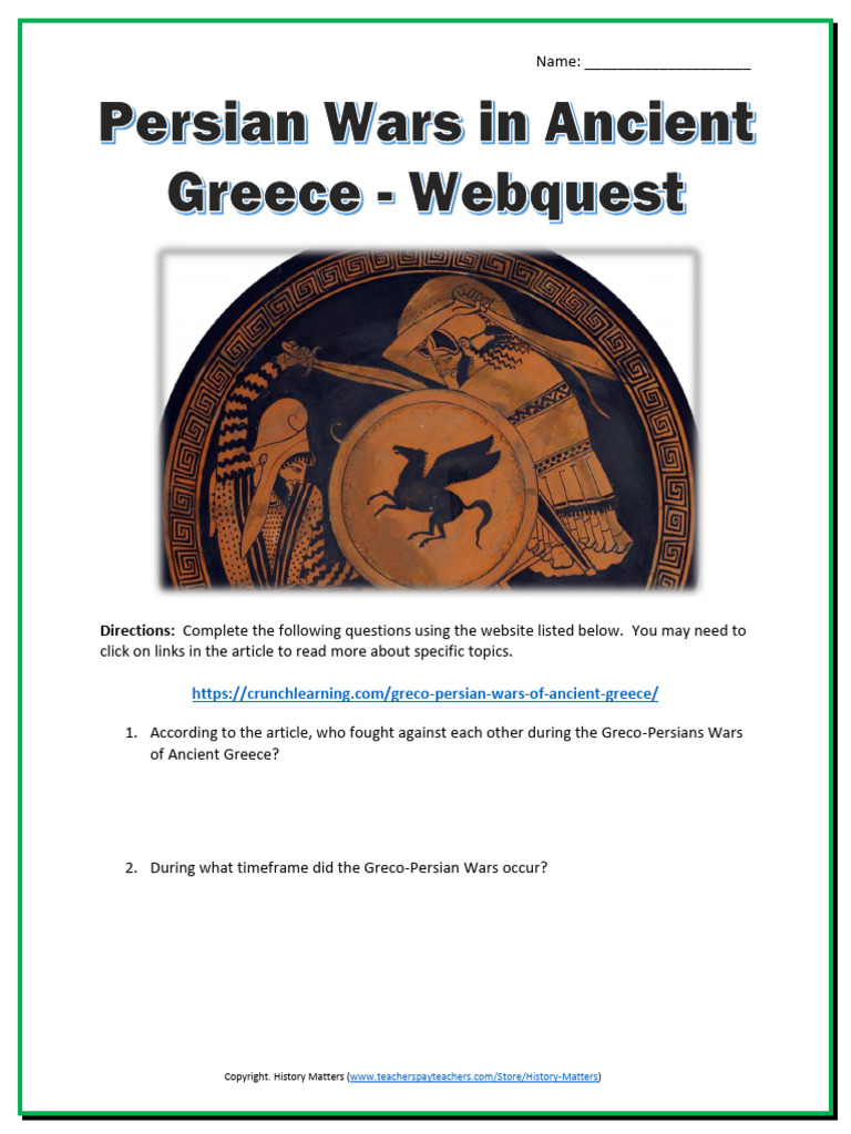 Persian Wars in Ancient Greece Webquest STUDENT | PDF