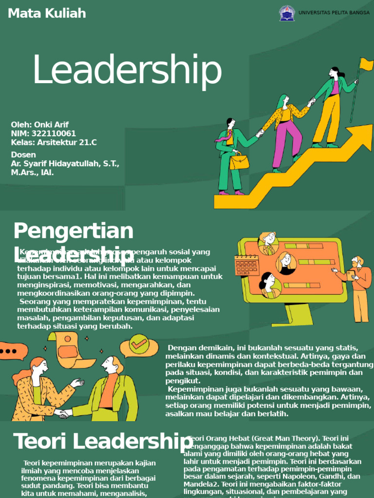 Green and Orange Illustrative Effective Leadership and Team Building ...