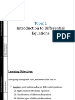 Introduction To Differential Equations: Topic 1