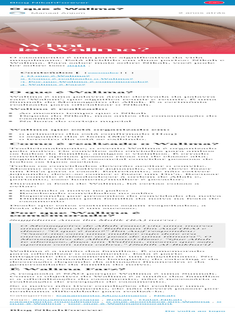 O Que É Walima Blog NikahForever | PDF
