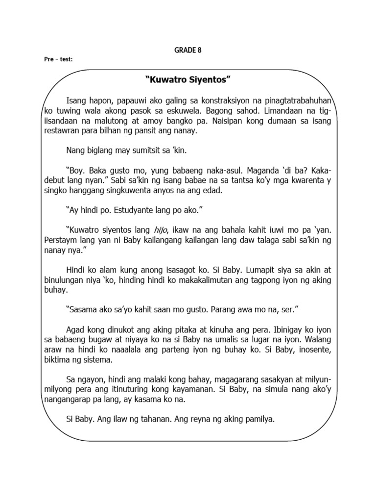 ORVT Grade 8 | PDF