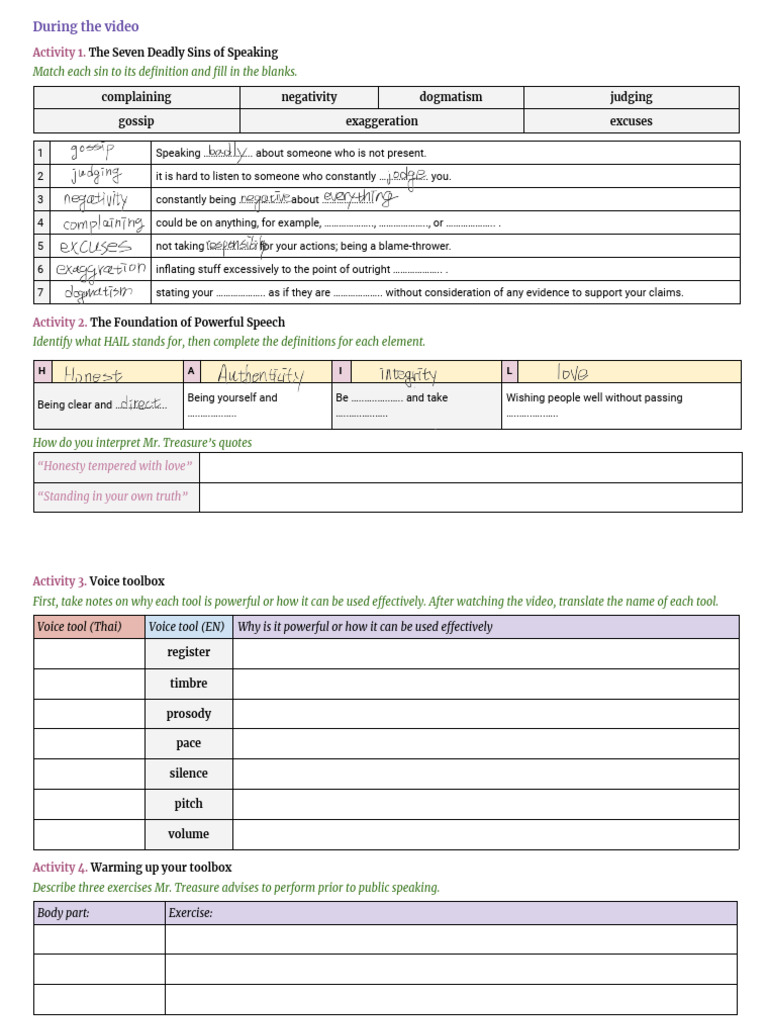TED Talk - The Art of Listening Assignment | PDF