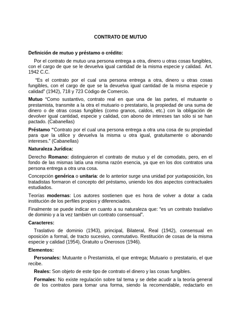 Contrato de Mutuo | PDF | Interés | Ciencias sociales