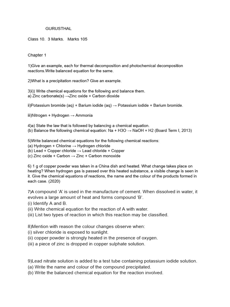 Chem 3 Marks Pdf