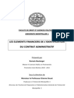 Les Éléments Financiers de L'identification Du Contrat Administratif