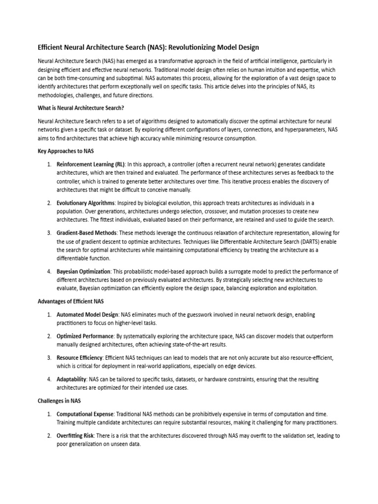 Efficient Neural Architecture Search (NAS) | PDF | Artificial Neural ...