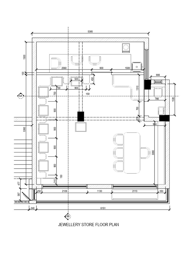 P-245 - Jewellery Showroom Floor Plan - 1-30 | PDF