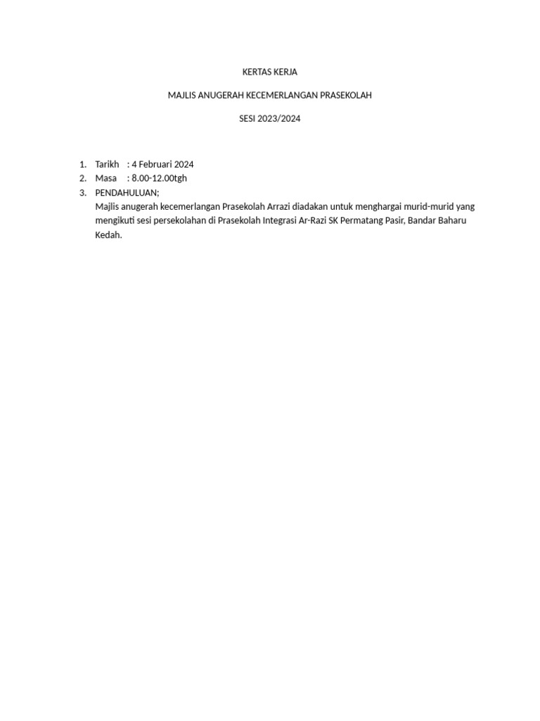 Kertas Kerja Konvo | PDF