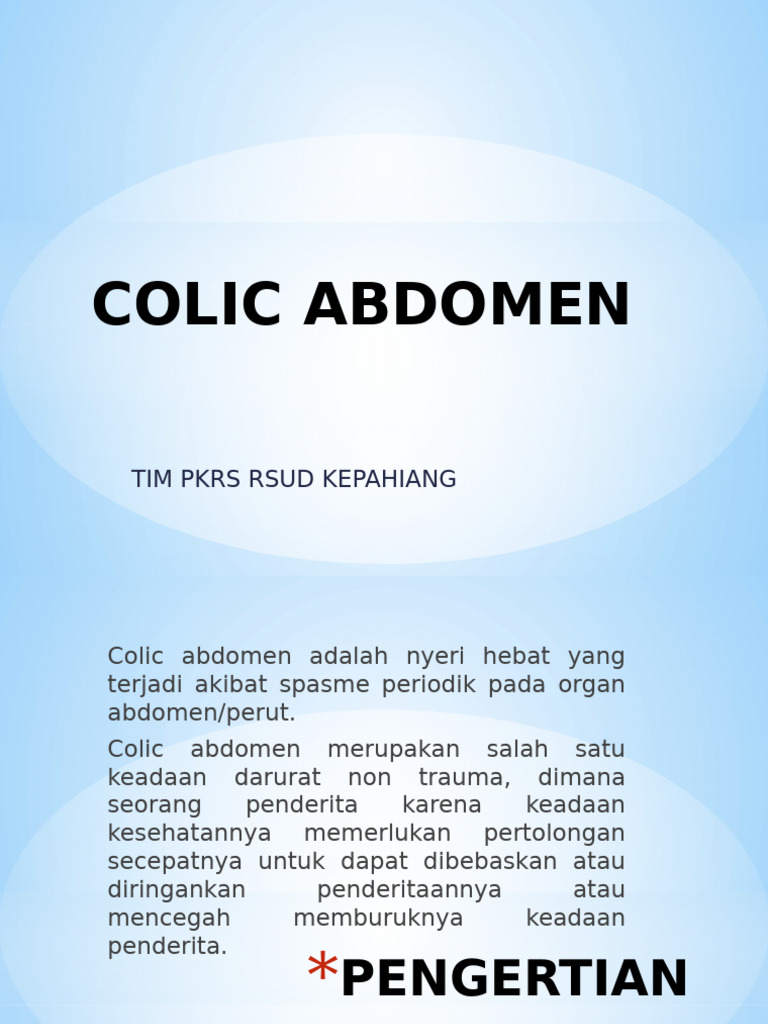 Colic Abdomen | PDF