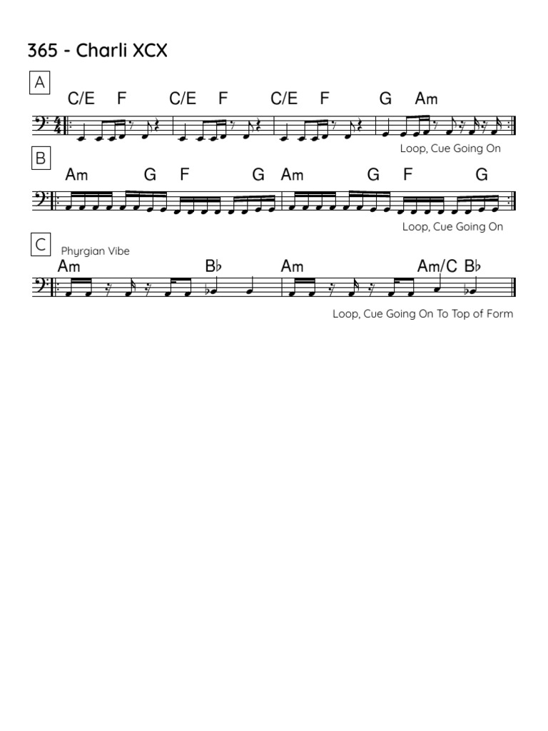 365 Charli XCX (Chart) PDF