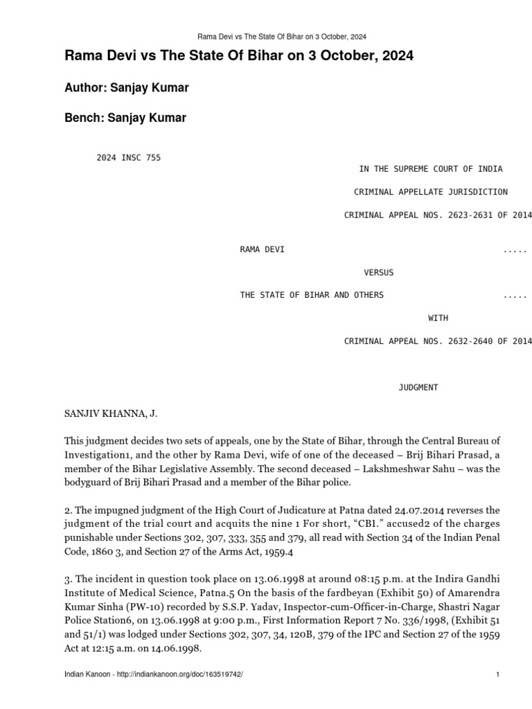 Rama Devi Vs The State of Bihar On 3 October 2024 | PDF