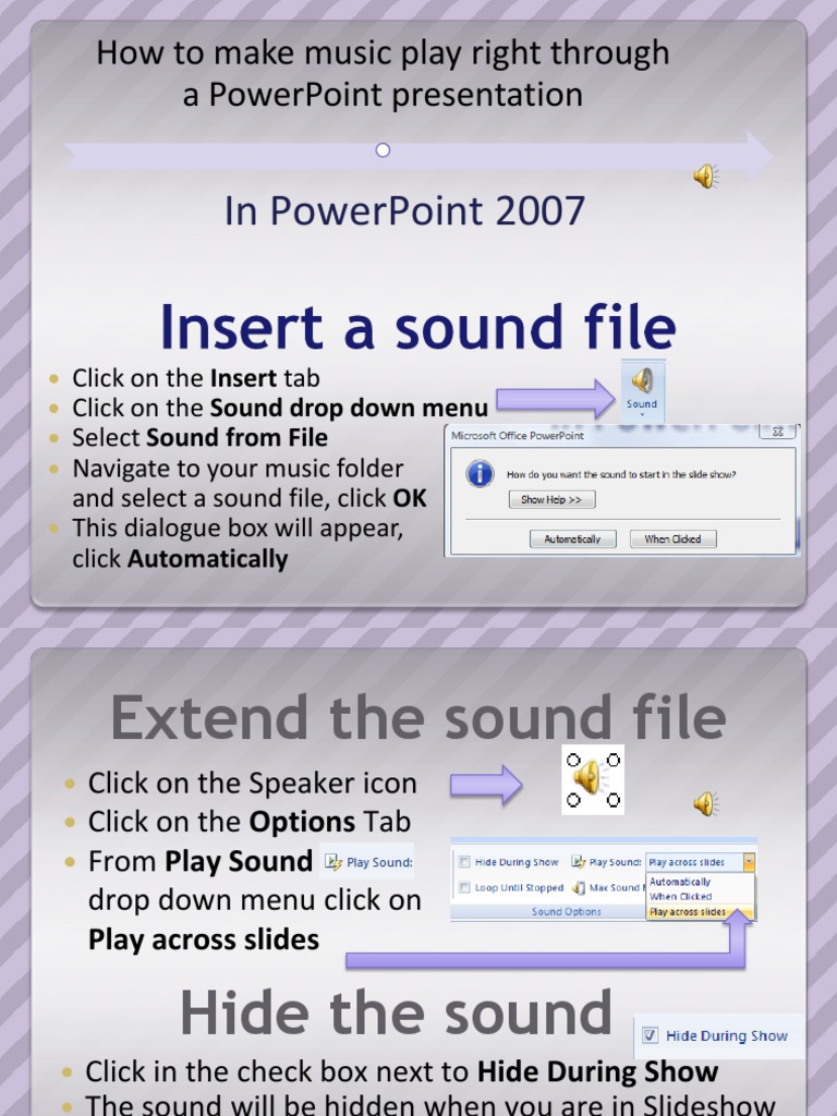 How to Make Music Play Right Through a PowerPoint 2007 Slideshow
