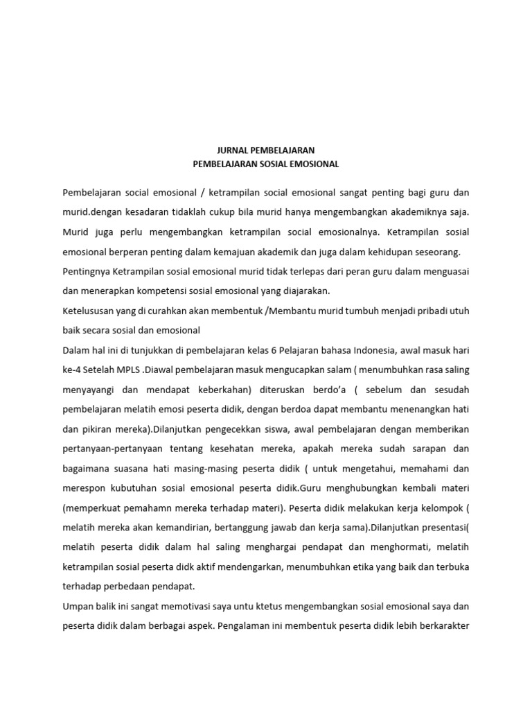 Tugas Modul 2 Jurnal Pembelajaran Sosial Emosional Pdf