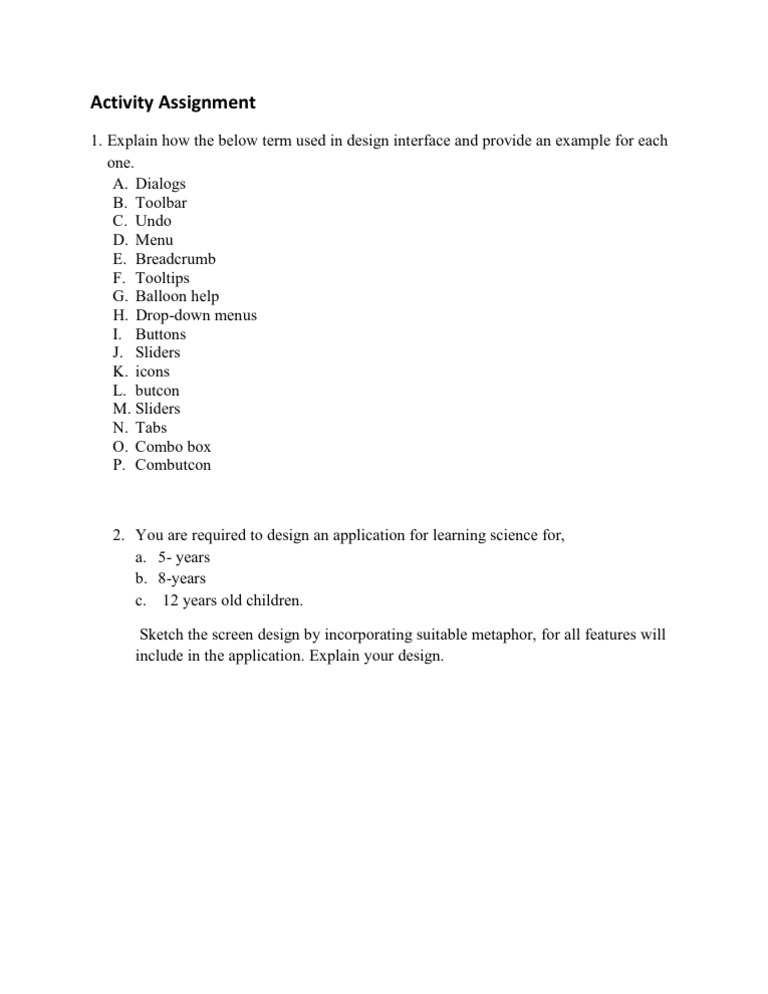 Activity Assignment | PDF | Teaching Methods & Materials | Art