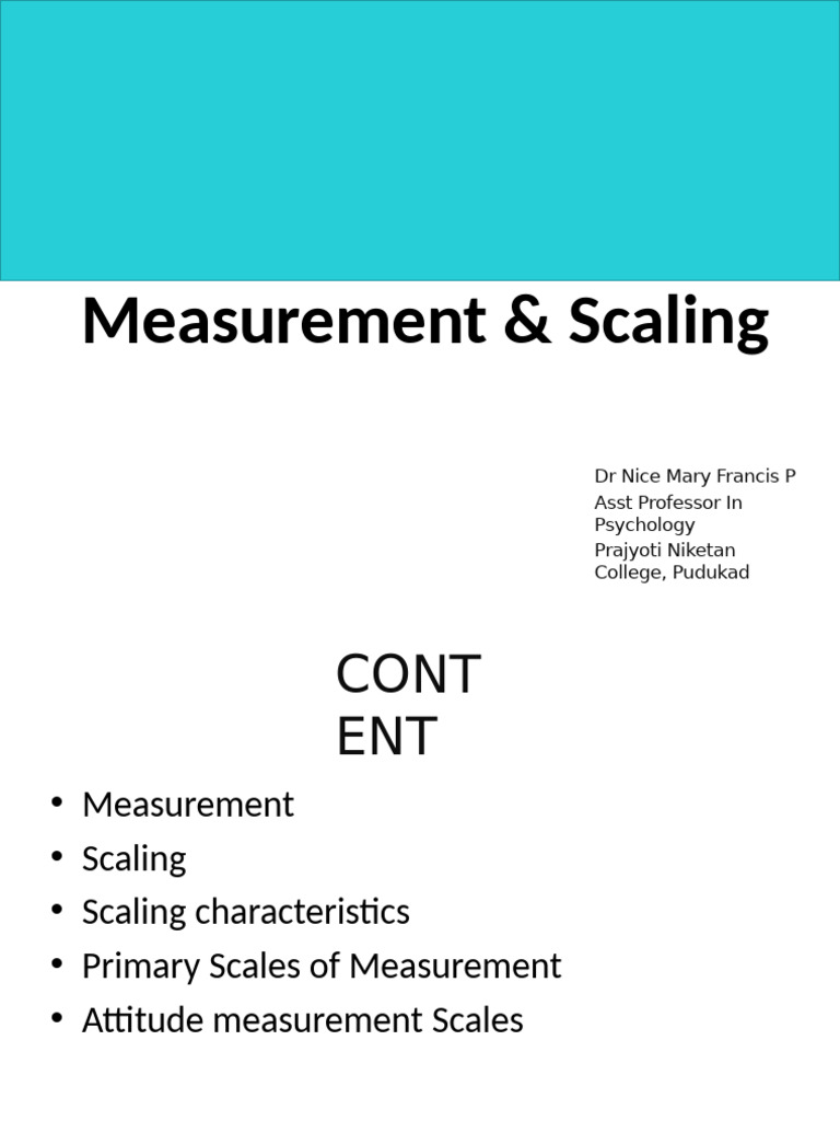 Measurement and Scaling | PDF