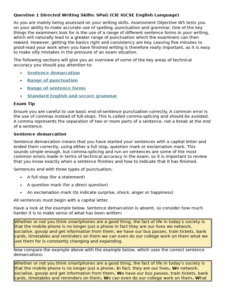 Question 1 Directed Writing Skills | PDF