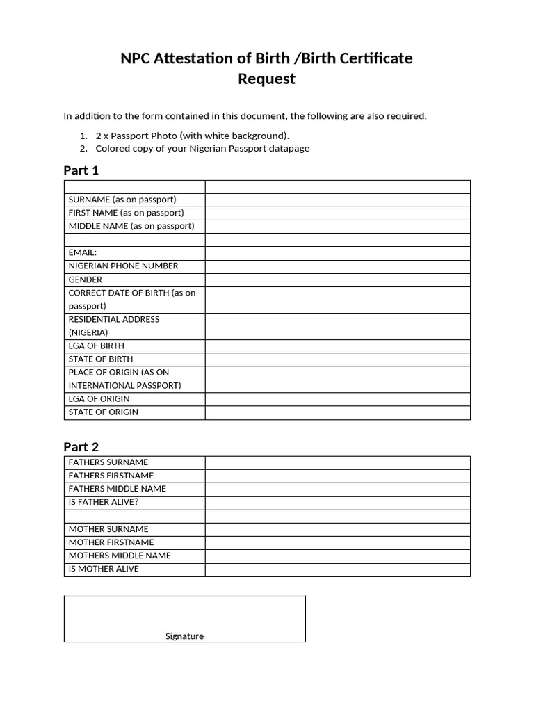 NPC Attestation of Birth - Birth Certificate - Sample | PDF