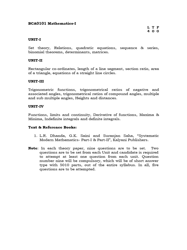 Syllabus BCA | PDF