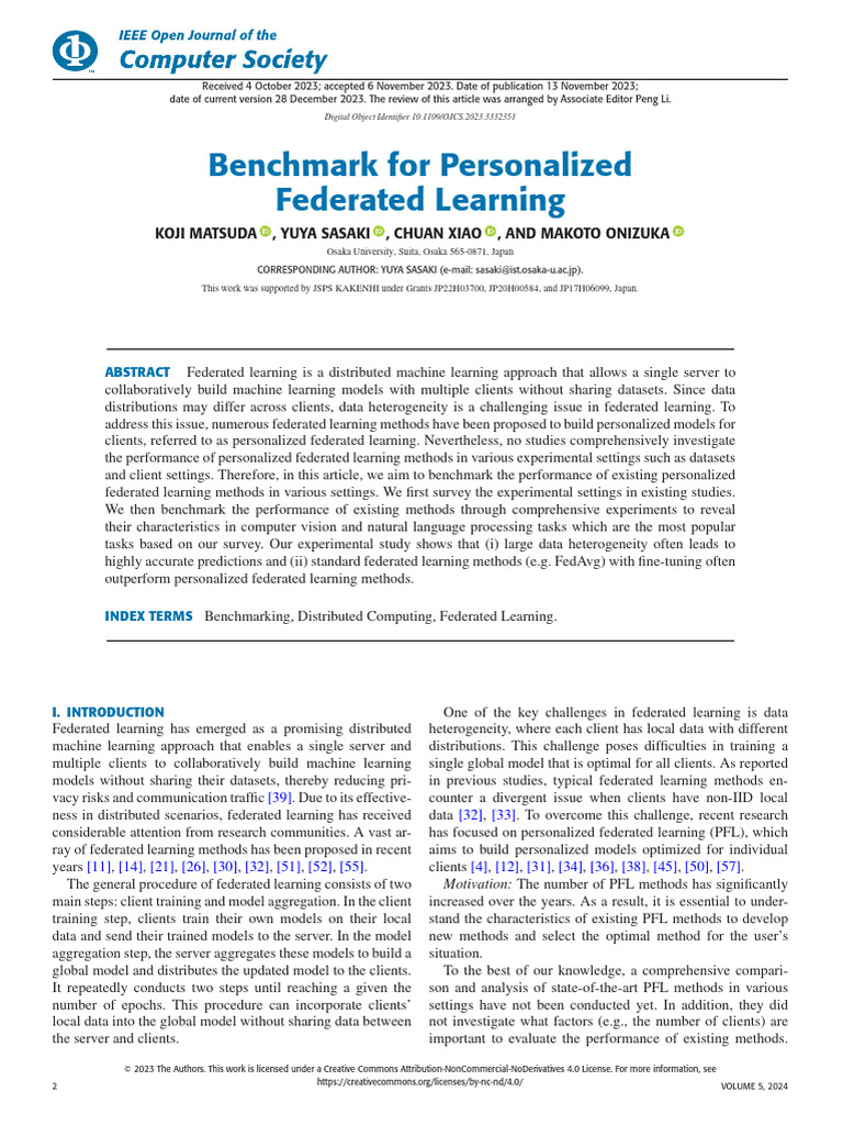 Benchmark For Personalized Federated Learning | PDF