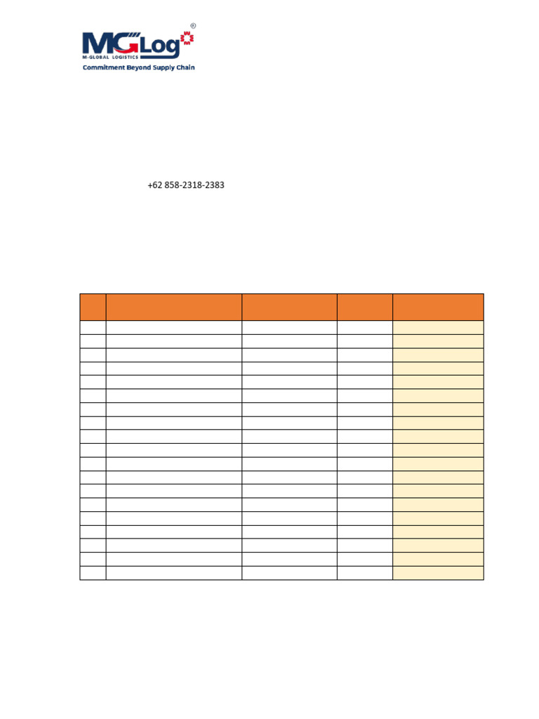 Quotation Form Mglog - New Hope Indonesia - Mei 2024 | PDF